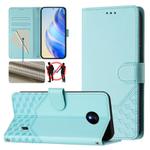 For Nokia C10 / C20 Honeycomb Embossing RFID Leather Phone Case(Mint Green)