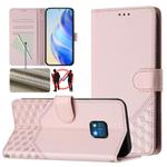 For Nokia XR20 Honeycomb Embossing RFID Leather Phone Case(Pink)