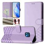 For Nokia XR20 Honeycomb Embossing RFID Leather Phone Case(Light Purple)