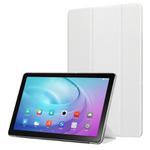 For Huawei Enjoy Tablet 2 10.1 inch Silk Texture Horizontal Flip Leather Case with Three-Folding Holder(White)