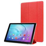 For Huawei Enjoy Tablet 2 10.1 inch Silk Texture Horizontal Flip Leather Case with Three-Folding Holder(Red)