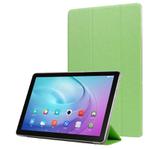 For Huawei Enjoy Tablet 2 10.1 inch Silk Texture Horizontal Flip Leather Case with Three-Folding Holder(Green)