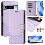 For Google Pixel 8 Pro Honeycomb Embossing RFID Leather Phone Case(Light Purple)