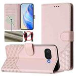 For Google Pixel 9a Honeycomb Embossing RFID Leather Phone Case(Pink)