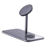 SW12 3 in 1 Metal Magnetic Wireless Charger(Black)