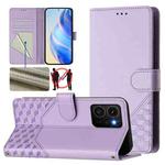 For HMD Skyline Honeycomb Embossing RFID Leather Phone Case(Light Purple)