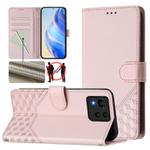 For Asus Zenfone 11 Ultra Honeycomb Embossing RFID Leather Phone Case(Pink)