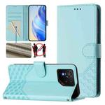 For Asus ROG Phone 9 / 9 Pro Honeycomb Embossing RFID Leather Phone Case(Mint Green)