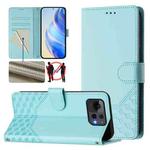 For Asus Zenfone 12 Ultra Honeycomb Embossing RFID Leather Phone Case(Mint Green)