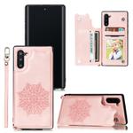 For Samsung Galaxy Note 10 Mandala Embossed PU + TPU Case with Holder & Card Slots & Photo Frame & Strap(Rose Gold)