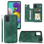 For Samsung Galaxy Note 10 Lite Mandala Embossed PU + TPU Case with Holder & Card Slots & Photo Frame & Strap(Green)
