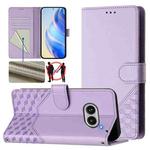 For Nothing Phone 2a Honeycomb Embossing RFID Leather Phone Case(Light Purple)