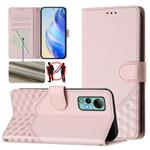 For Ulefone Note 14 Honeycomb Embossing RFID Leather Phone Case(Pink)