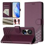 For Ulefone Note 17 Pro Honeycomb Embossing RFID Leather Phone Case(Violet)