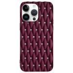 For iPhone 14 Pro Max Weave Cooling Solid Color TPU Phone Case(Wine Red)