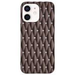 For iPhone 12 Weave Cooling Solid Color TPU Phone Case(Brown)