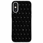 For iPhone XS Max Weave Cooling Solid Color TPU Phone Case(Black)