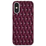 For iPhone XS Max Weave Cooling Solid Color TPU Phone Case(Wine Red)