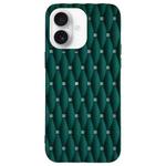 For iPhone 16 Weave Cooling Solid Color TPU Phone Case(Green)