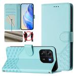 For Blackview Wave 6C Honeycomb Embossing RFID Leather Phone Case(Mint Green)