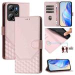 For Blackview Oscal Tiger 13 Honeycomb Embossing RFID Leather Phone Case(Pink)