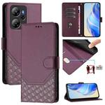 For Blackview Oscal Tiger 13 Honeycomb Embossing RFID Leather Phone Case(Violet)
