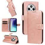 For Redmi 14C 4G Swallowtail Butterfly Embossed Leather Phone Case(Rose Gold)