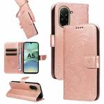 For Redmi A5 4G 173.3mm Swallowtail Butterfly Embossed Leather Phone Case(Rose Gold)