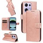 For Redmi Note 14S 4G / Note 13 Pro 4G Swallowtail Butterfly Embossed Leather Phone Case(Rose Gold)