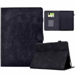 For Amazon Kindle Paperwhite 4 / 3 / 2 / 1 Cats Embossed Leather Smart Tablet Case(Black)