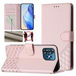 For Oukitel C53 Honeycomb Embossing RFID Leather Phone Case(Pink)