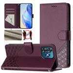 For Oukitel C53 Honeycomb Embossing RFID Leather Phone Case(Violet)