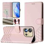 For Oukitel C57s Honeycomb Embossing RFID Leather Phone Case(Pink)