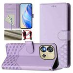 For Oukitel C57s Honeycomb Embossing RFID Leather Phone Case(Light Purple)