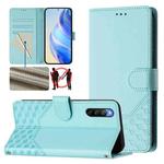 For Sony Xperia 10 IV Honeycomb Embossing RFID Leather Phone Case(Mint Green)