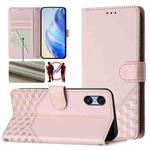 For Sony Xperia 10 VI 2024 Honeycomb Embossing RFID Leather Phone Case(Pink)