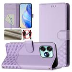 For Umidigi A15 / A15C / A15T Honeycomb Embossing RFID Leather Phone Case(Light Purple)