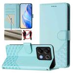 For Umidigi G9 5G Honeycomb Embossing RFID Leather Phone Case(Mint Green)