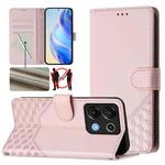 For Umidigi G9 5G Honeycomb Embossing RFID Leather Phone Case(Pink)