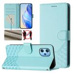 For Umidigi Power 7 Max Honeycomb Embossing RFID Leather Phone Case(Mint Green)