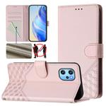 For Umidigi Power 7 Max Honeycomb Embossing RFID Leather Phone Case(Pink)