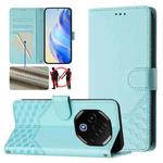 For Umidigi G100 Pro Honeycomb Embossing RFID Leather Phone Case(Mint Green)