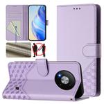 For ZTE Blade A73 5G Honeycomb Embossing RFID Leather Phone Case(Light Purple)