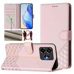 For ZTE Blade V60 Vita / V60 Design Honeycomb Embossing RFID Leather Phone Case(Pink)