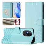 For ZTE Blade A35 Lite Honeycomb Embossing RFID Leather Phone Case(Mint Green)