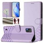 For ZTE Blade A52 Lite Honeycomb Embossing RFID Leather Phone Case(Light Purple)