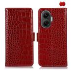 For Redmi Turbo 4 Pro Crocodile Top Layer Cowhide Leather Phone Case(Red)
