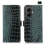 For Redmi Turbo 4 Pro Crocodile Top Layer Cowhide Leather Phone Case(Green)