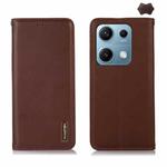 For Redmi Note 14S 4G KHAZNEH Nappa Top Layer Cowhide Leather Phone Case(Brown)