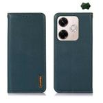 For Redmi 13X KHAZNEH Nappa Top Layer Cowhide Leather Phone Case(Green)